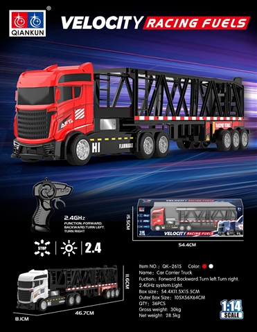 1/14 4-Channel RC Tractor-Trailer with Lights (cts352396)