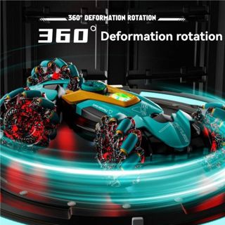 Kids' RC Stunt Car with Music Light-Up Features 360 Degree Spins Double Sided